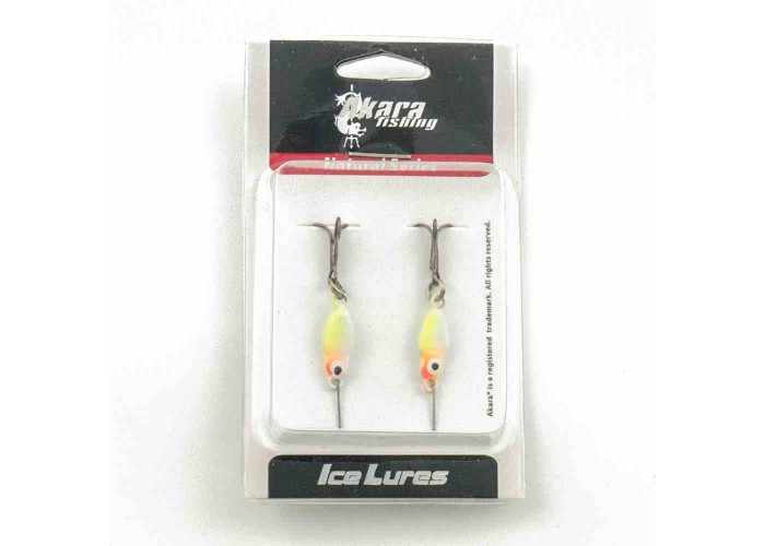 Блесна зимняя Akara Ice Lures рыбка с тройником 1гр цвет 036 (2 шт в упак)