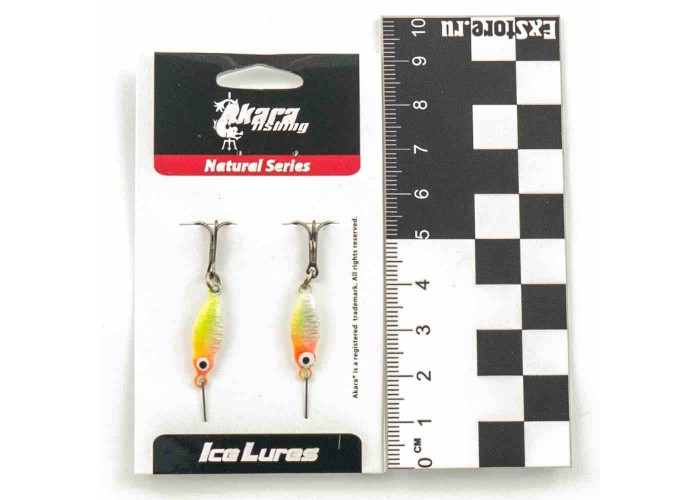 Блесна зимняя Akara Ice Lures рыбка с тройником 2гр цвет 005 (2 шт в упак)