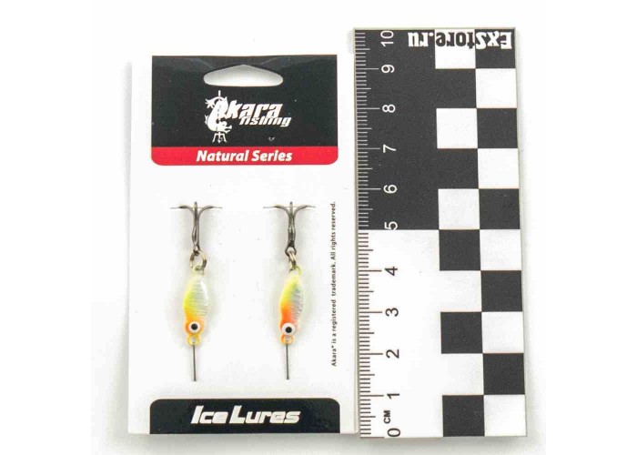 Блесна зимняя Akara Ice Lures рыбка с тройником 1гр цвет 005 (2 шт в упак)