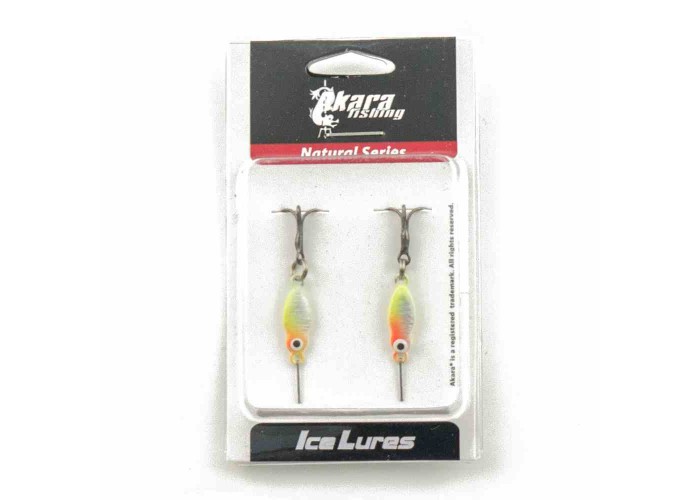 Блесна зимняя Akara Ice Lures рыбка с тройником 1гр цвет 005 (2 шт в упак)