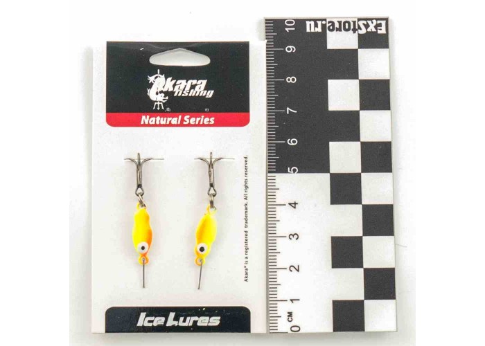 Блесна зимняя Akara Ice Lures рыбка с тройником 1гр цвет 019 (2 шт в упак)