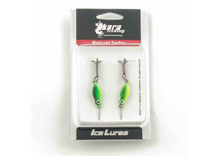 Блесна зимняя Akara Ice Lures рыбка с тройником 1гр цвет 021 (2 шт в упак)
