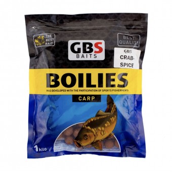 Бойлы растворимые GBS Baits 20мм 1кг Crab-Spice Краб-специи