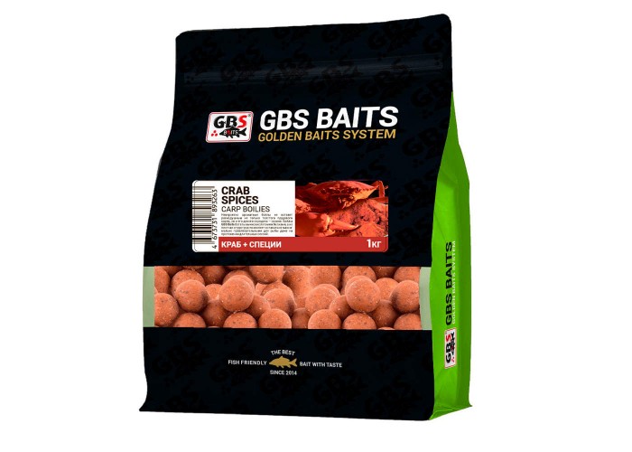 Бойлы GBS Baits 20мм 1кг Crab Spice Краб Специи