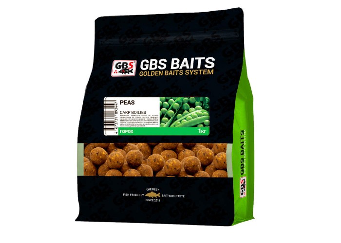 Бойлы GBS Baits 20мм 1кг Peas Горох