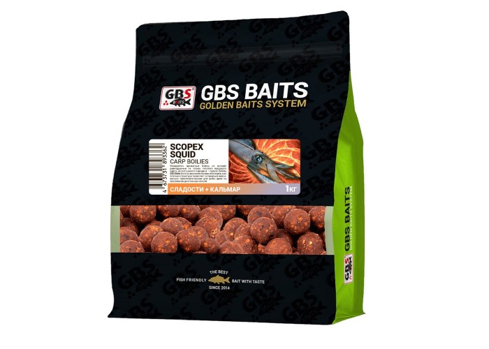 Бойлы GBS Baits 20мм 1кг Scopex-Squid Скопекс-Кальмар