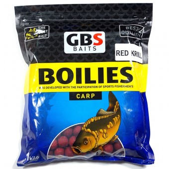 Бойлы тонущие GBS Baits 20мм 3кг Red Krill Креветка