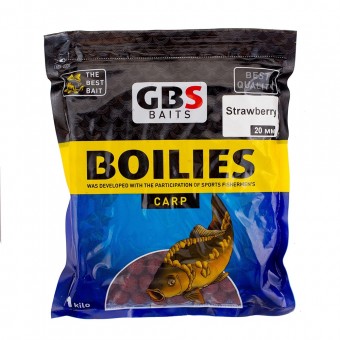 Бойлы тонущие GBS Baits 20мм 3кг Squidberry Кальмар клубника