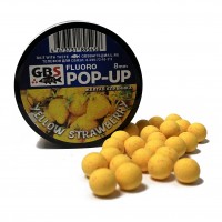 Бойлы GBS Baits Pop-up плавающие 8мм 40гр (уп. 6 шт) Желтая клубника