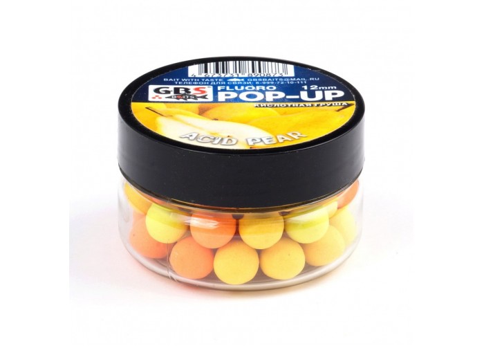 Бойлы GBS Baits Pop-up плавающие 10мм 40гр (уп. 6 шт) Multi Pear Мульти груша (разноцветная)