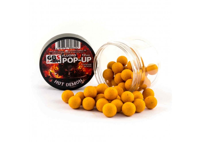 Бойлы GBS Baits Pop-up плавающие 12мм 40гр (уп. 6 шт) Hot Demon