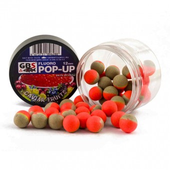 Бойлы GBS Baits Pop-up плавающие 12мм 40гр (уп. 6 шт) Икра-фрукты