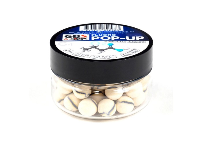 Бойлы GBS Baits Pop-up плавающие 12мм 40гр (уп. 6 шт) N-Butyric Acid Масляная кислота
