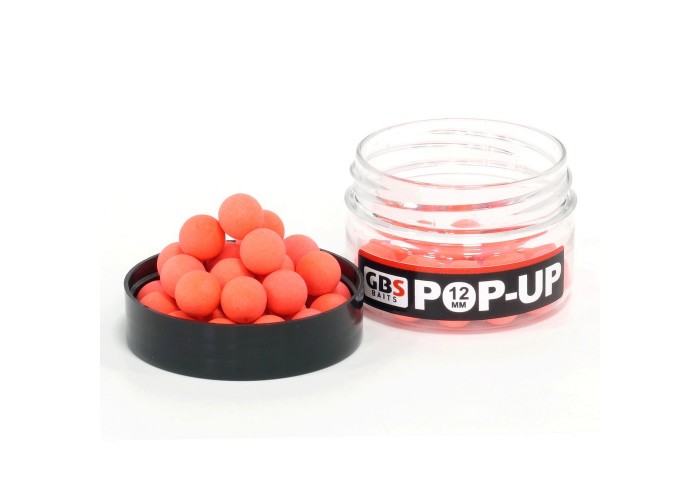Бойлы GBS Baits Pop-up плавающие 12мм 40гр (уп. 6 шт) Fresh Strawberry Свежая клубника
