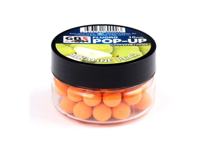 Бойлы GBS Baits Pop-up плавающие 12мм 40гр (уп. 6 шт) Alkaline Pear Щелочная груша