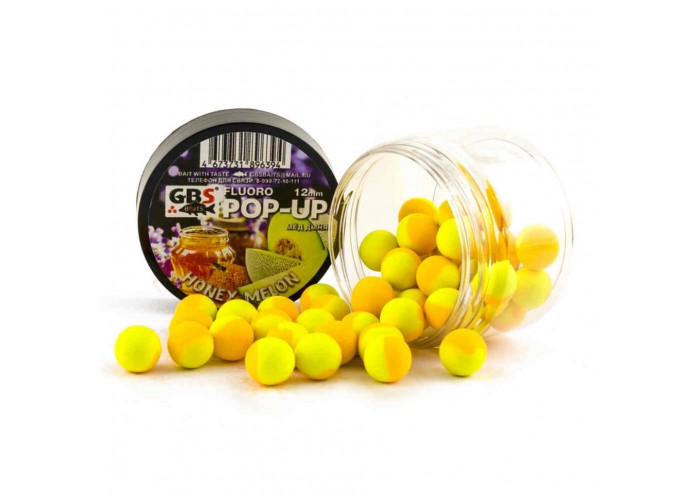 Бойлы GBS Baits Pop-up плавающие 12мм 40гр (уп. 6 шт) Медовая дыня