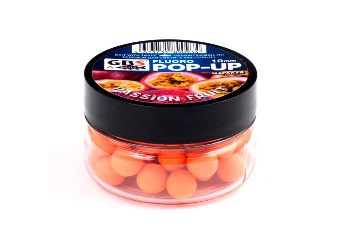 Бойлы GBS Baits Pop-up плавающие 8мм 40гр (уп. 6 шт) Маракуйя