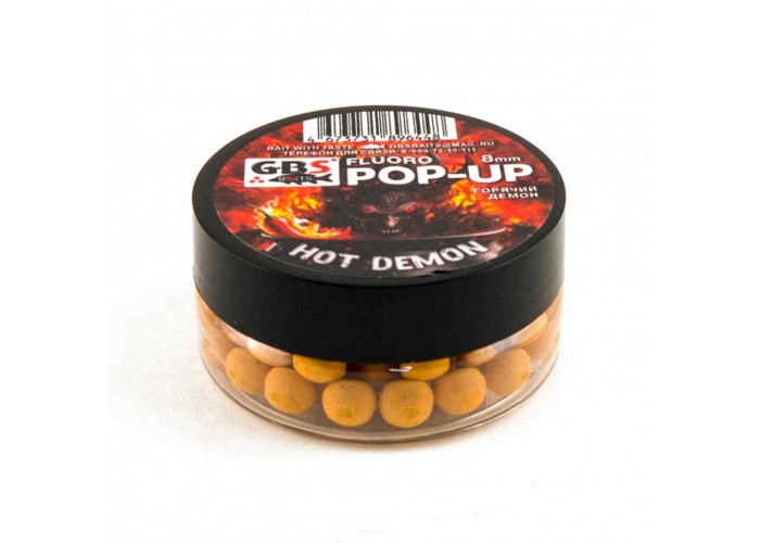Бойлы GBS Baits Pop-up плавающие 8мм 40гр (уп. 6 шт) Hot Demon