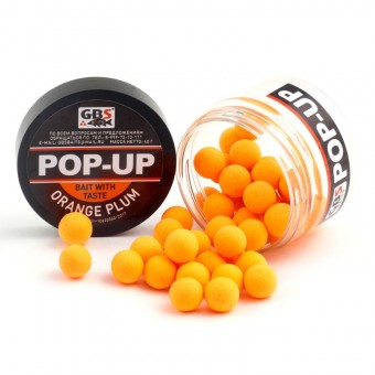 Бойлы GBS Baits Pop-up плавающие 8мм 40гр (уп. 6 шт) Оранжевая слива