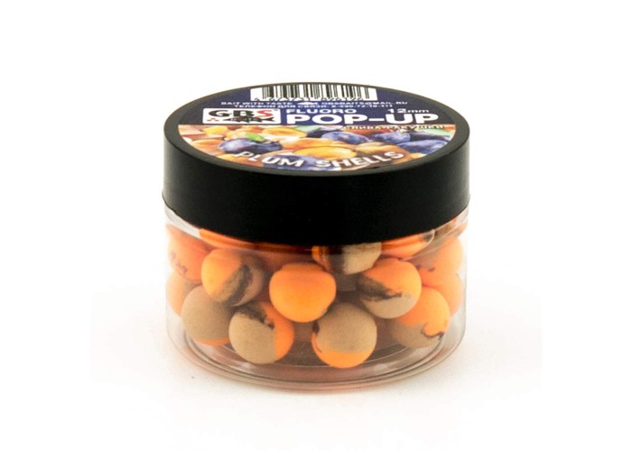 Бойлы GBS Baits Pop-up плавающие 12мм 40гр (уп. 6 шт) Слива-ракушки