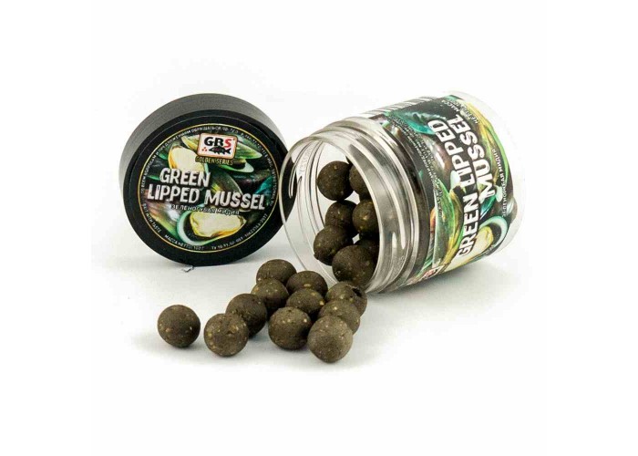 Бойлы GBS Baits тонущие насадочные 15мм 100гр Зеленогубая мидия (5шт в упак)