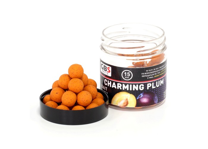 Бойлы GBS Baits тонущие насадочные 15мм 100гр Charming Plum (5шт в упак)