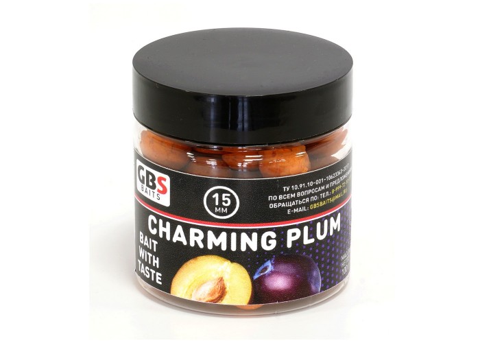 Бойлы GBS Baits тонущие насадочные 15мм 100гр Charming Plum (5шт в упак)