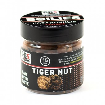 Бойлы GBS Baits тонущие насадочные 15мм 100гр Тигровый орех (5шт в упак)