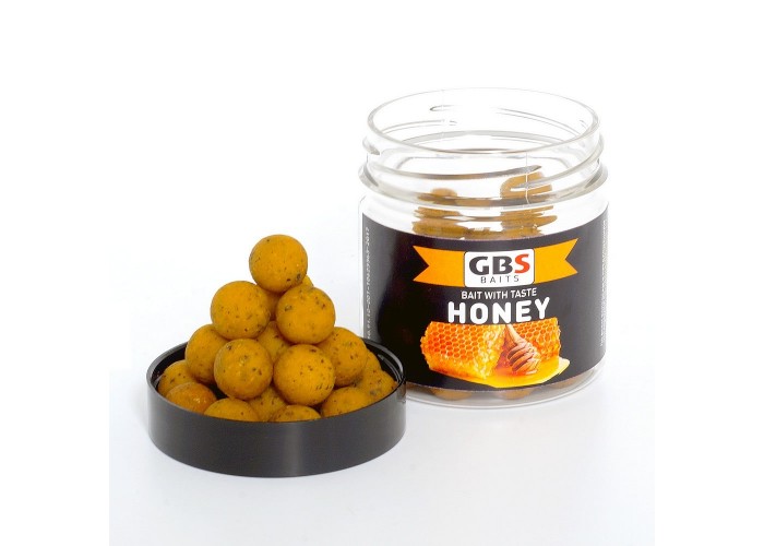 Бойлы GBS Baits тонущие насадочные 15мм 100гр Honey Мед