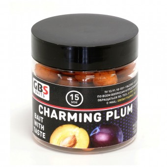 Бойлы GBS Baits тонущие насадочные 15мм 100гр Charming Plum Оранжевая Слива