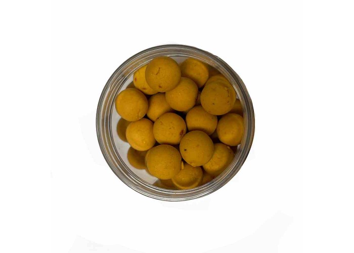 Бойлы GBS Baits тонущие насадочные 15мм 100гр Желтая Клубника (5шт в упак)