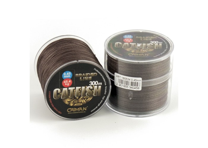 Шнур Caiman Catfish 300м 0,45мм 45,4кг коричневый