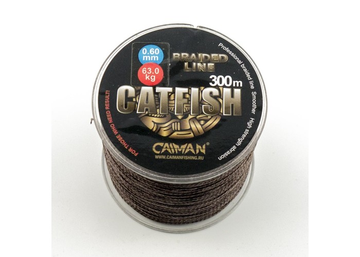 Шнур Caiman Catfish 300м 0,60мм 63.0кг коричневый