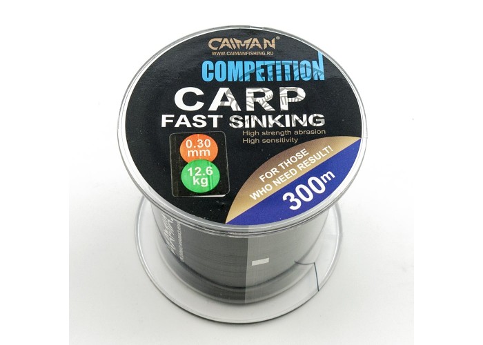 Леска Caiman Competition Carp Sinking 300м 0,30мм черная