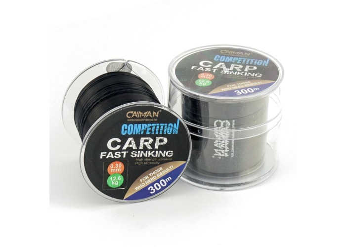 Леска Caiman Competition Carp Sinking 300м 0,30мм черная