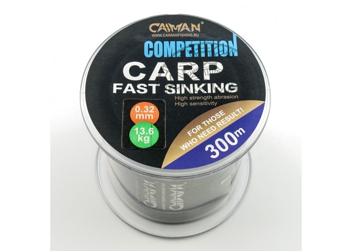 Леска Caiman Competition Carp Sinking 300м 0,32мм черная