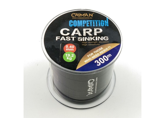 Леска Caiman Competition Carp Sinking 300м 0,40мм черная