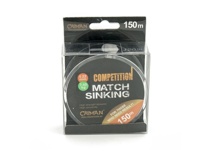 Леска Caiman Competition match sinking 150м 0.22мм черная