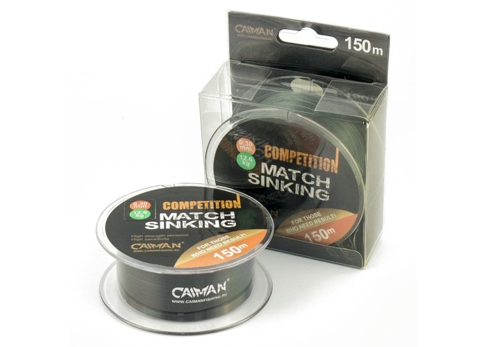 Леска Caiman Competition match sinking 150м 0.30мм черная