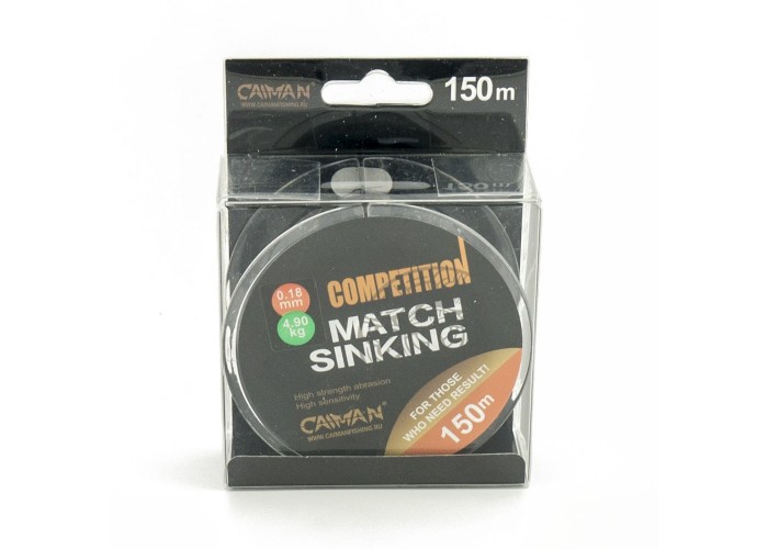 Леска Caiman Competition match sinking 150м 0.18мм черная