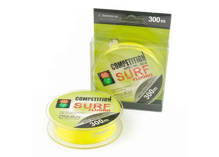 Леска Caiman Competition Surf Fluoro yellow 300 м 0,22мм