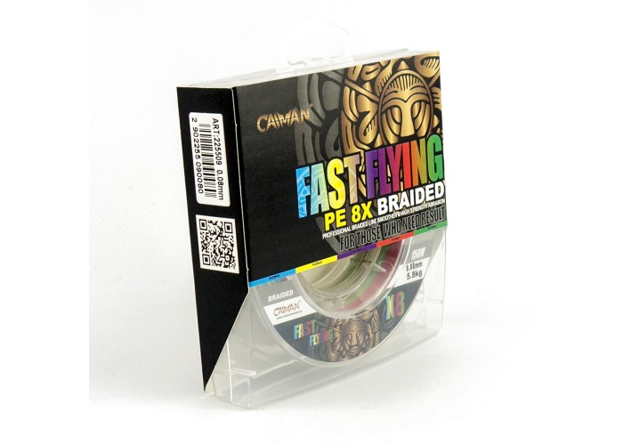 Шнур Caiman Fast flying 8PE 0,08 мм 150 м Multicolor 225509