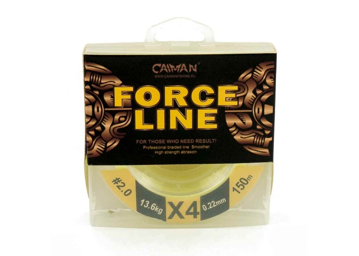 Шнур Caiman Force Line 150м 0,22мм #2.0 жёлтый