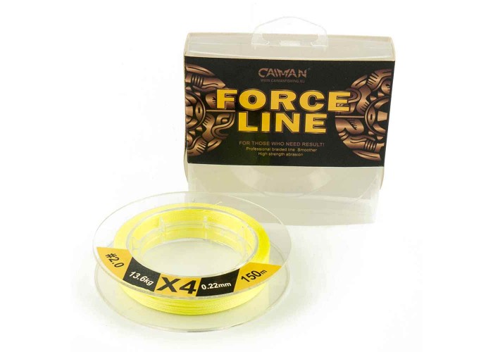 Шнур Caiman Force Line 150м 0,22мм #2.0 жёлтый