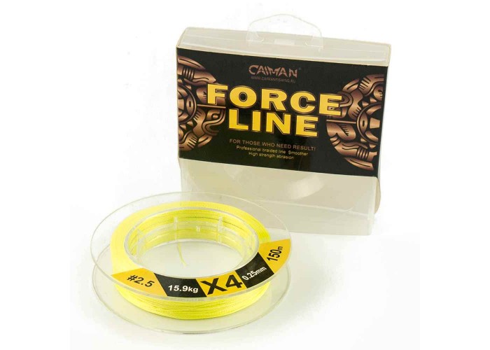 Шнур Caiman Force Line 150м 0,25мм #2.5 жёлтый