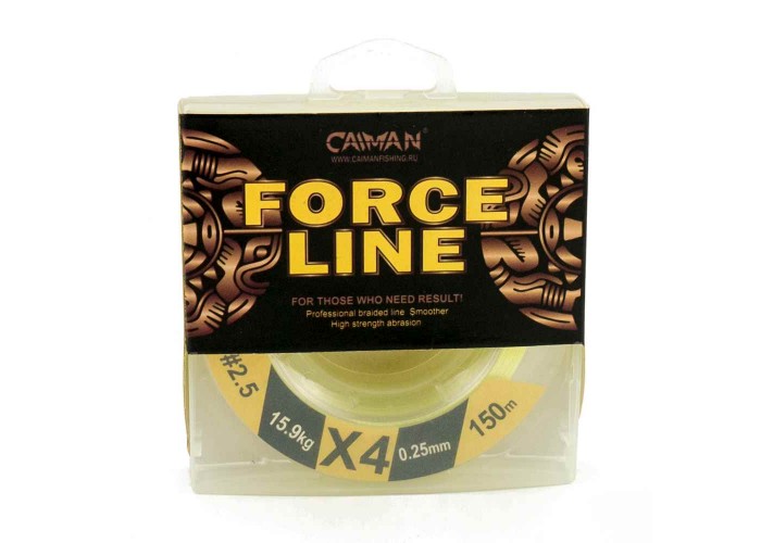 Шнур Caiman Force Line 150м 0,25мм #2.5 жёлтый