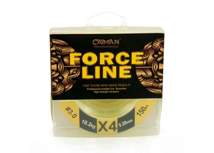 Шнур Caiman Force Line 150м 0,28мм #3.0 жёлтый