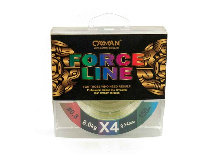 Шнур Caiman Force Line 150м 0,14мм #0.8 цветной