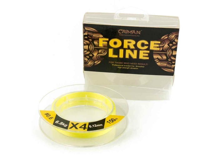 Шнур Caiman Force Line 150м 0,12мм #0.6 жёлтый