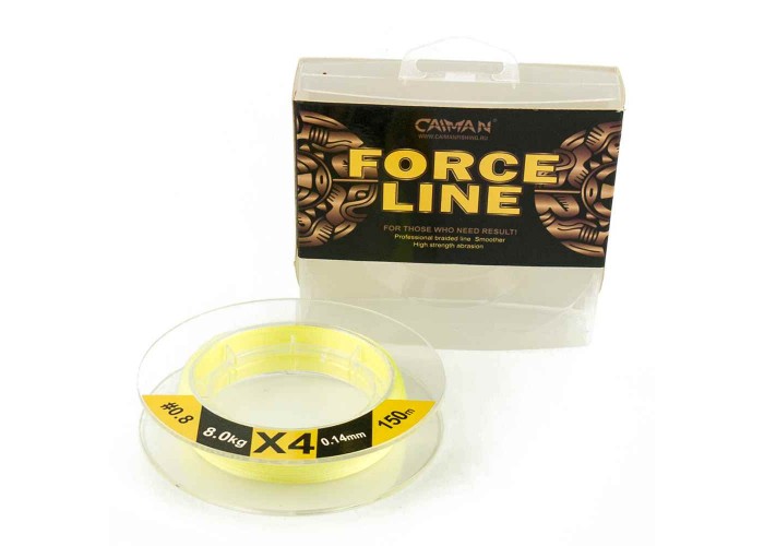 Шнур Caiman Force Line 150м 0,14мм #0.8 жёлтый
